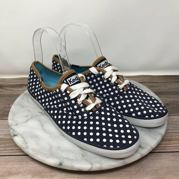 Keds Champion Navy Blue Polka Dot Lace Up Sneakers